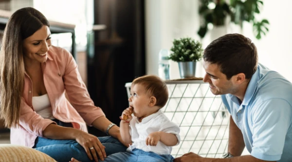 young insured parents with child